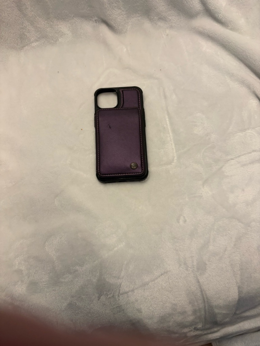 iPhone 14 Purple Leather Card Wallet Phone Case